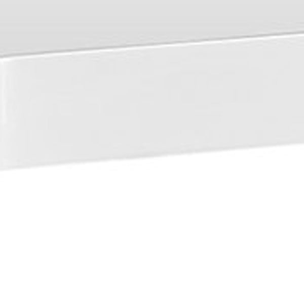 Homeroots 15.75" X 59" X 15.75" White Clear Hollow Core Tempered Glass Tv Stand White,Clear Manufactured Wood 333255