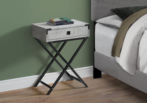 Homeroots 24" Black And Gray Wood And Metal End Table With Drawer Grey,Black  333259
