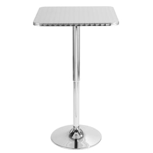 English Elm Bistro Contemporary Adjustable Square Bar Table In Silver – Stylish & Versatile For Any Space B202P223298