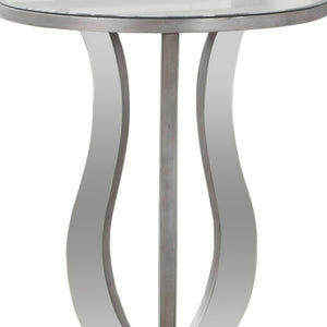 Homeroots 24" Silver Glass Round End Table   333268