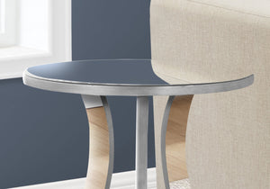 HomeRoots 24" Silver Glass Round End Table – Modern Mirrored Design for Living Room, Bedroom & Entryway Style 333268