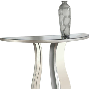 Homeroots 33" Silver Glass Mirrored End Table Silver  333269