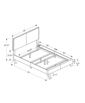 Homeroots Brown Solid And Manufactured Wood Full Upholstered Faux Leather Bed Frame  Solid Manufactured Wood 333278