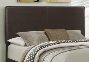 HomeRoots Brown Upholstered Bed with Headboard – Luxurious Faux Leather, Contemporary Design for Comfort & Style 333279