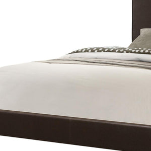 HomeRoots Brown Upholstered Bed with Headboard – Luxurious Faux Leather, Contemporary Design for Comfort & Style 333279