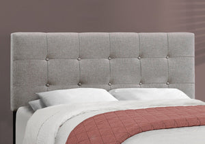 HomeRoots Gray Queen Tufted Upholstered Bed Frame – Elegant Comfort with Solid Wood Support for Stylish Bedrooms Grey 333285