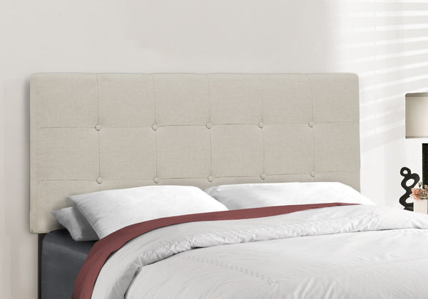 HomeRoots Gray Full Upholstered Linen Bed Frame - Stylish Modern Design with Durable Wood Construction Beige,Black 333287