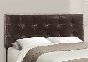 Homeroots Dark Brown Solid Wood Queen Tufted Upholstered Linen Bed Frame With Nailhead Trim Brown Foam 333291