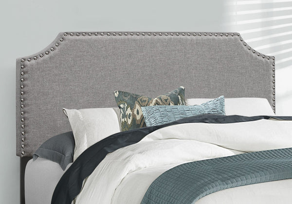 HomeRoots Gray Full Upholstered Faux Leather Bed Frame - Durable Solid Wood Construction & Elegant Design Grey 333294