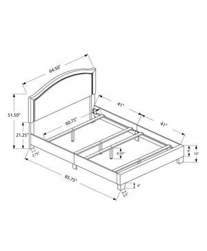 Homeroots Brown Solid Wood Queen Upholstered Linen Bed Frame With Nailhead Trim Brown Solid Manufactured Wood 333306