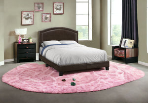 Homeroots Brown Solid Wood Queen Upholstered Linen Bed Frame With Nailhead Trim Brown Solid Manufactured Wood 333306