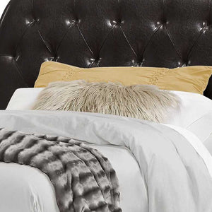 Homeroots Brown Twin Tufted Upholstered Faux Leather Bed Frame Brown Foam 333328