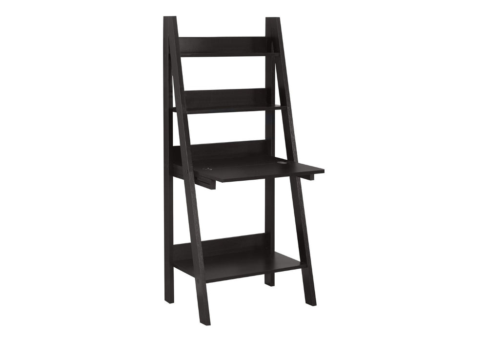 HomeRoots 19" Espresso Ladder Desk - Stylish Compact Workspace with Vertical Storage for Modern Living Spaces Cappuccino 333349
