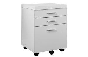 Homeroots 17.75" X 18.25" X 25.25" White Black Particle Board 3 Drawers  Filing Cabinet  Particleboard 333351