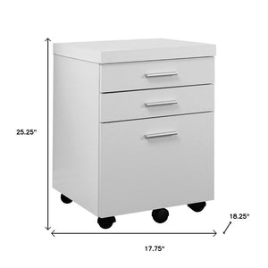 HomeRoots 25" Modern White Particle Board Filing Cabinet with 3 Drawers for Stylish Home Office Organization 333351