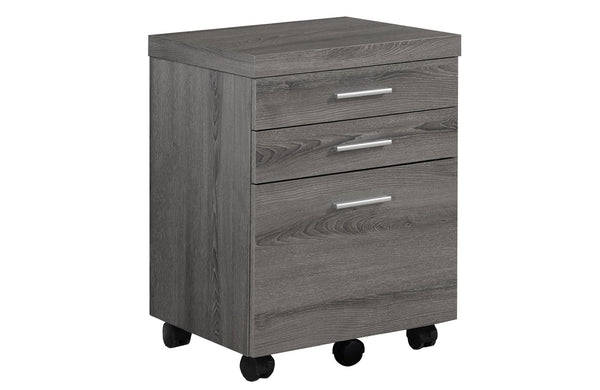 Homeroots 17.75" X 18.25" X 25.25" Dark Taupe Black Particle Board 3 Drawers  Filing Cabinet Dark Taupe,Black Particleboard 333352