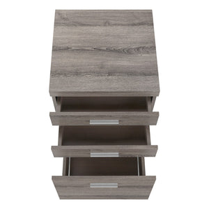HomeRoots 25" Compact Gray Filing Cabinet – Stylish 3-Drawer Storage Solution for Home and Office Organization Dark Taupe,Black 333352