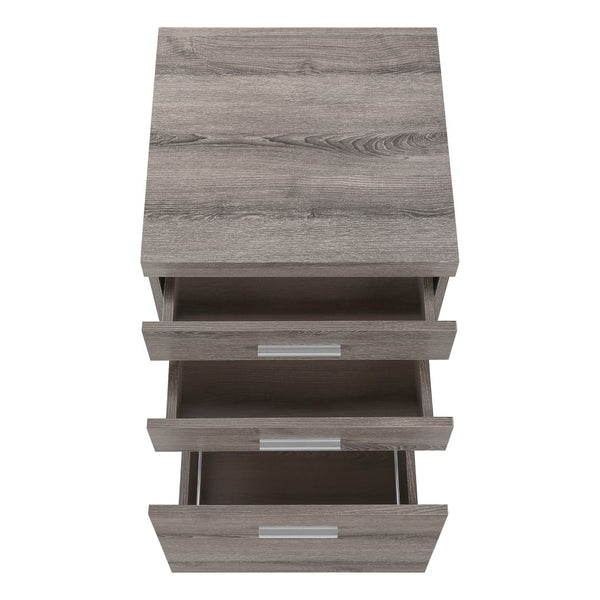 HomeRoots 25" Compact Gray Filing Cabinet – Stylish 3-Drawer Storage Solution for Home and Office Organization Dark Taupe,Black 333352