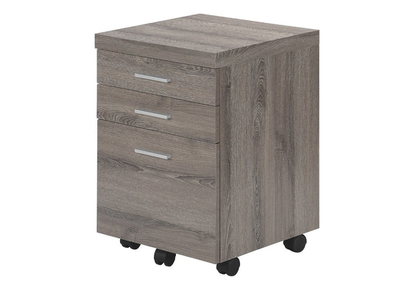 HomeRoots 25" Compact Gray Filing Cabinet – Stylish 3-Drawer Storage Solution for Home and Office Organization Dark Taupe,Black 333352
