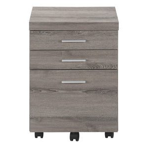 HomeRoots 25" Compact Gray Filing Cabinet – Stylish 3-Drawer Storage Solution for Home and Office Organization Dark Taupe,Black 333352