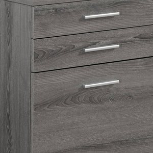 Homeroots 17.75" X 18.25" X 25.25" Dark Taupe Black Particle Board 3 Drawers  Filing Cabinet Dark Taupe,Black Particleboard 333352