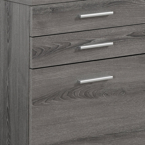 Homeroots 17.75" X 18.25" X 25.25" Dark Taupe Black Particle Board 3 Drawers  Filing Cabinet Dark Taupe,Black Particleboard 333352