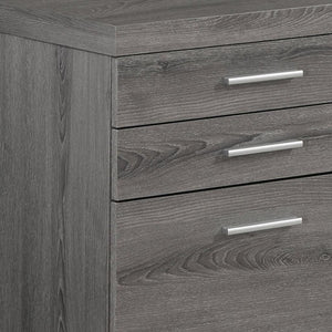 HomeRoots 25" Compact Gray Filing Cabinet – Stylish 3-Drawer Storage Solution for Home and Office Organization Dark Taupe,Black 333352