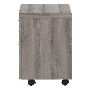 HomeRoots 25" Compact Gray Filing Cabinet – Stylish 3-Drawer Storage Solution for Home and Office Organization Dark Taupe,Black 333352
