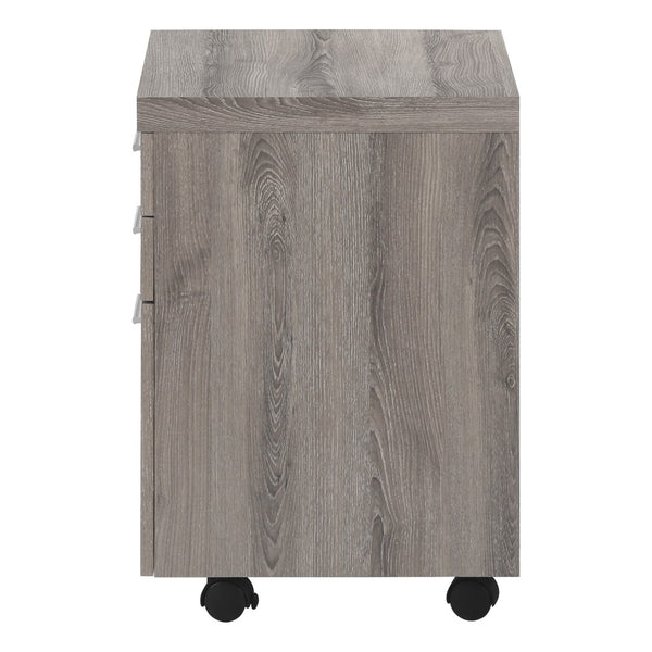 HomeRoots 25" Compact Gray Filing Cabinet – Stylish 3-Drawer Storage Solution for Home and Office Organization Dark Taupe,Black 333352