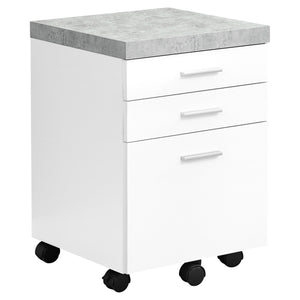 Homeroots 25.25" White Particle Board And Mdf Filing Cabinet With 3 Drawers White,Black,Grey Particleboard 333354