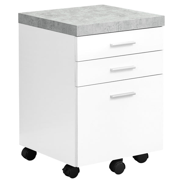 Homeroots 25.25" White Particle Board And Mdf Filing Cabinet With 3 Drawers White,Black,Grey Particleboard 333354