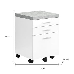HomeRoots 25" Compact Gray Filing Cabinet – Stylish 3-Drawer Storage Solution for Home and Office Organization White,Black, Grey 333354