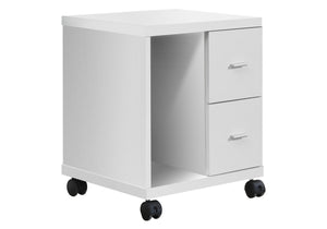 Homeroots 17.75" X 17.75" X 23" White Particle Board Hollow Core 2 Drawers  Office Cabinet  Particleboard 333355