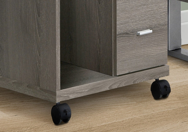 HomeRoots 17.75" Mobile Office Cabinet - Dark Taupe, Compact Design with 2 Drawers for Stylish Storage Solutions 333356