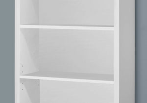 HomeRoots White Wood Four-Tier Bookcase - Stylish, Space-Saving Shelving for Modern Homes and Offices White 333357