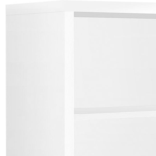 Homeroots White Wood Adjustable Four Tier Bookcase White  333357