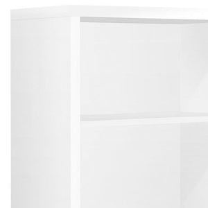 Homeroots White Wood Adjustable Four Tier Bookcase White  333357