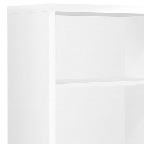 Homeroots White Wood Adjustable Four Tier Bookcase White  333357