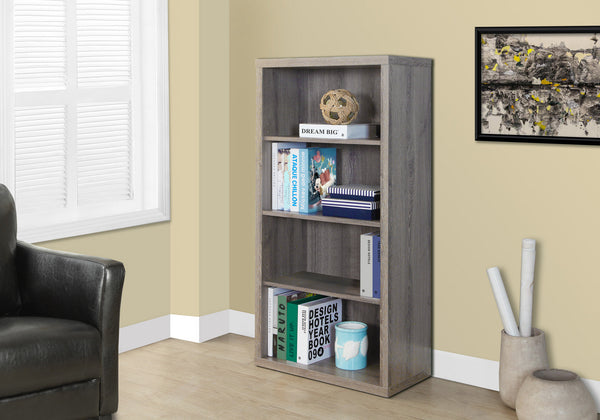 Homeroots 48" Dark Taupe Wood Bookcase Dark Taupe  333358
