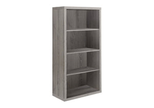 HomeRoots White Wood Four-Tier Bookcase - Stylish, Space-Saving Shelving for Modern Homes and Offices Dark Taupe 333358
