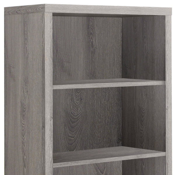 Homeroots 48" Dark Taupe Wood Bookcase Dark Taupe  333358