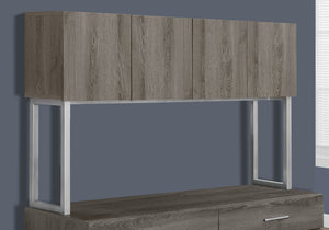 Homeroots 16.25" X 47.25" X 60" Dark Taupe Silver Particle Board Hollow Core Metal  Office Cabinet  Particleboard 333361