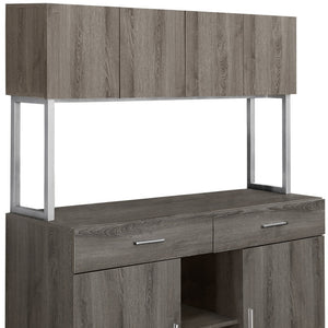 Homeroots 16.25" X 47.25" X 60" Dark Taupe Silver Particle Board Hollow Core Metal  Office Cabinet  Particleboard 333361