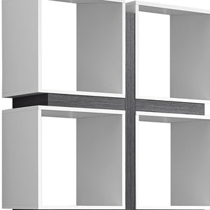Homeroots 71" White Wood Eight Tier Cube Bookcase White,Grey  333364