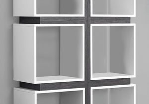 HomeRoots 71" Modern Eight-Tier Cube Bookcase for Stylish Organization in Living Rooms, Offices, and Hallways White,Grey 333364