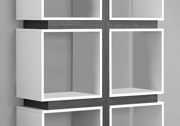 HomeRoots 71" Modern Eight-Tier Cube Bookcase for Stylish Organization in Living Rooms, Offices, and Hallways White,Grey 333364