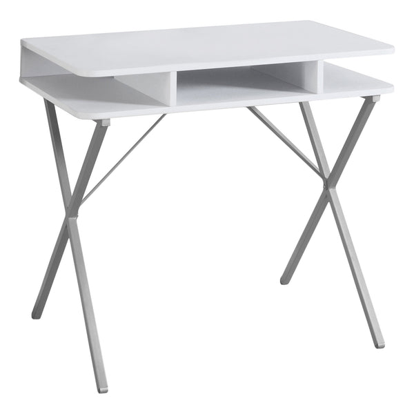 Homeroots 20" White And Silver Computer Desk   333371