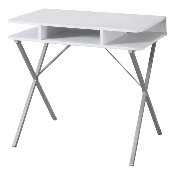 Homeroots 20" White And Silver Computer Desk   333371