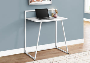 HomeRoots 18" White and Gray Computer Desk - Modern Minimalist Design for Stylish Home Office Workspace Upgrade 333374