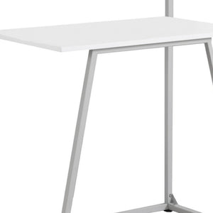 HomeRoots 18" White and Gray Computer Desk - Modern Minimalist Design for Stylish Home Office Workspace Upgrade 333374